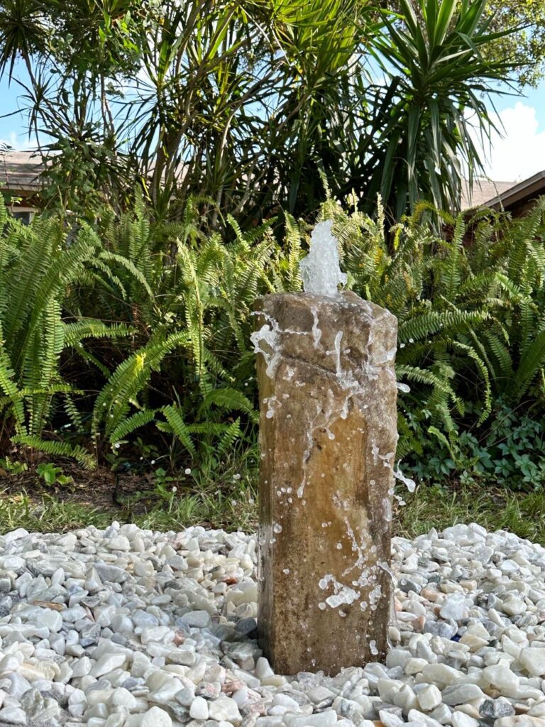 Image of water feature that was installed. In a back yard in tampa, FL.