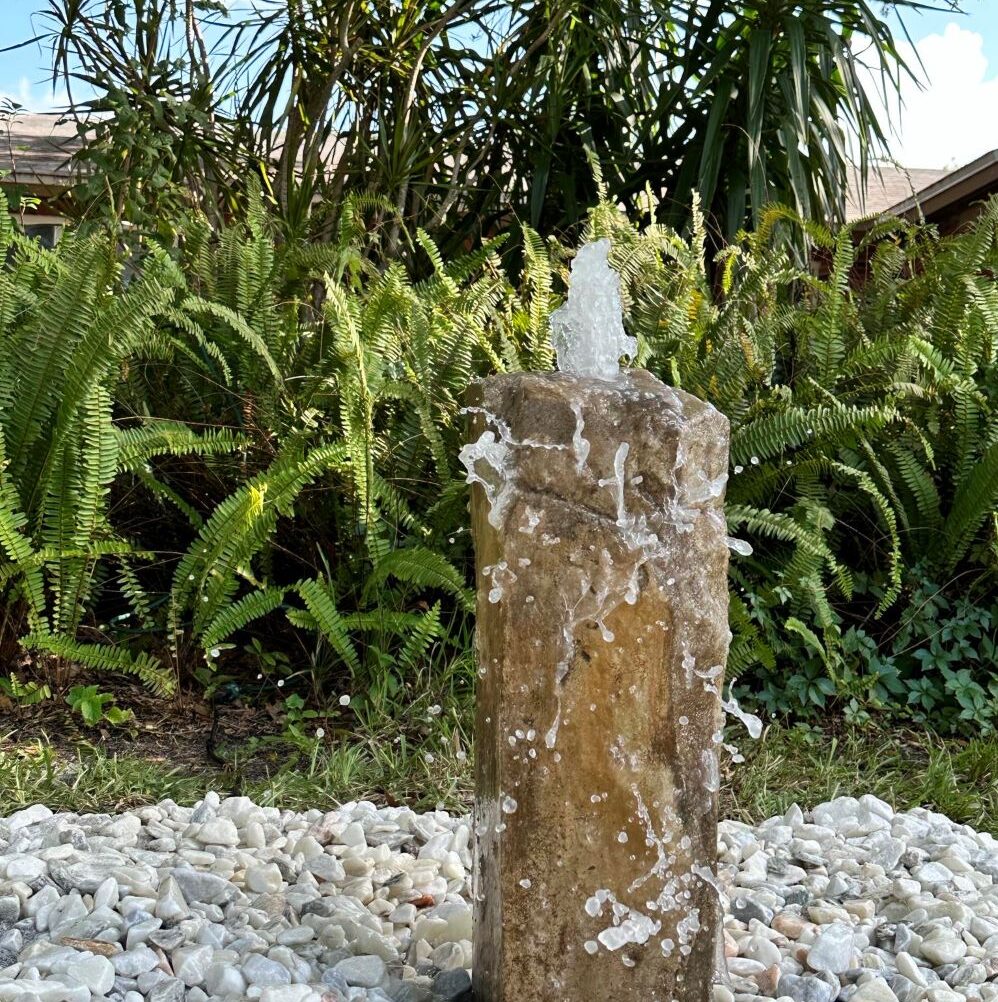 Image of water feature that was installed. In a back yard in tampa, FL.